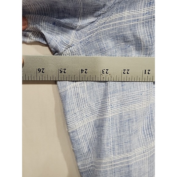 Tommy Bahama Shirt Mens XL Long-sleeve 100% Linen Blue/White, Button-up Pocket - Picture 9 of 12